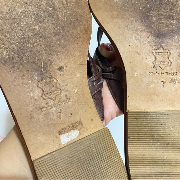 Eileen Fisher Women’s 7 Black Double Strap Flip Flop Leather Sandals - Picture 8 of 8